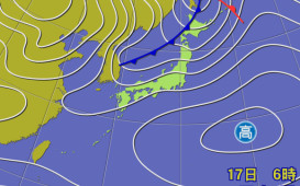 【実況天気図】きょう17日午前6時