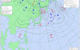 予想天気図3日午後9時