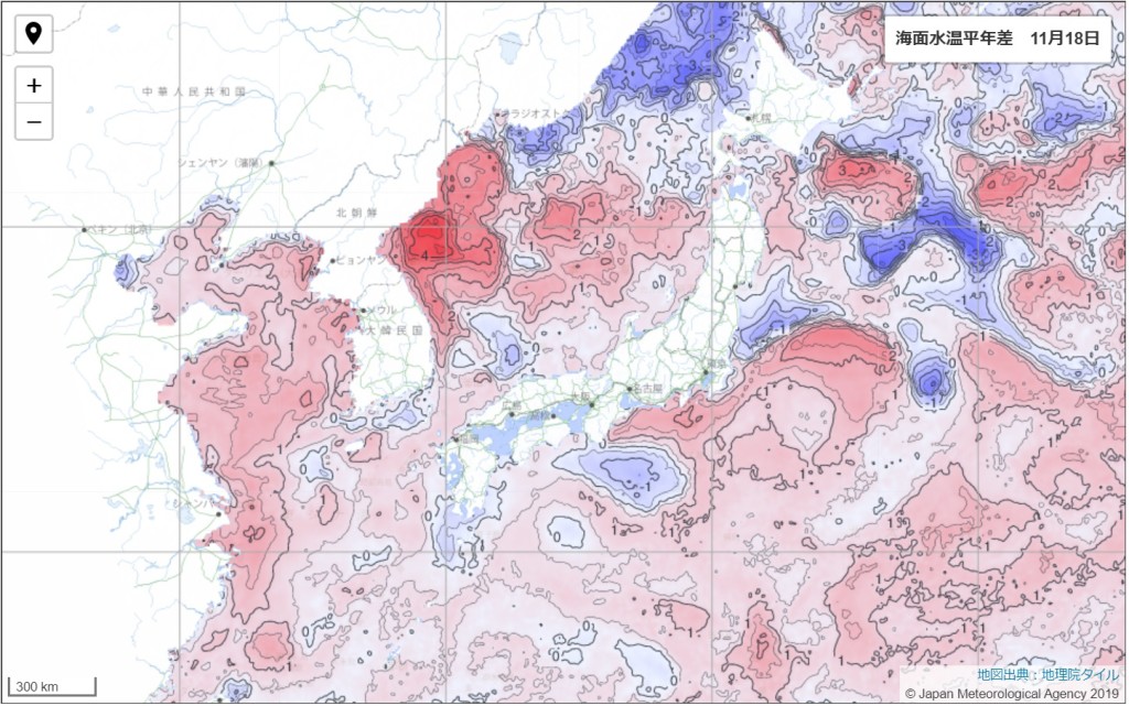 海水温平年差